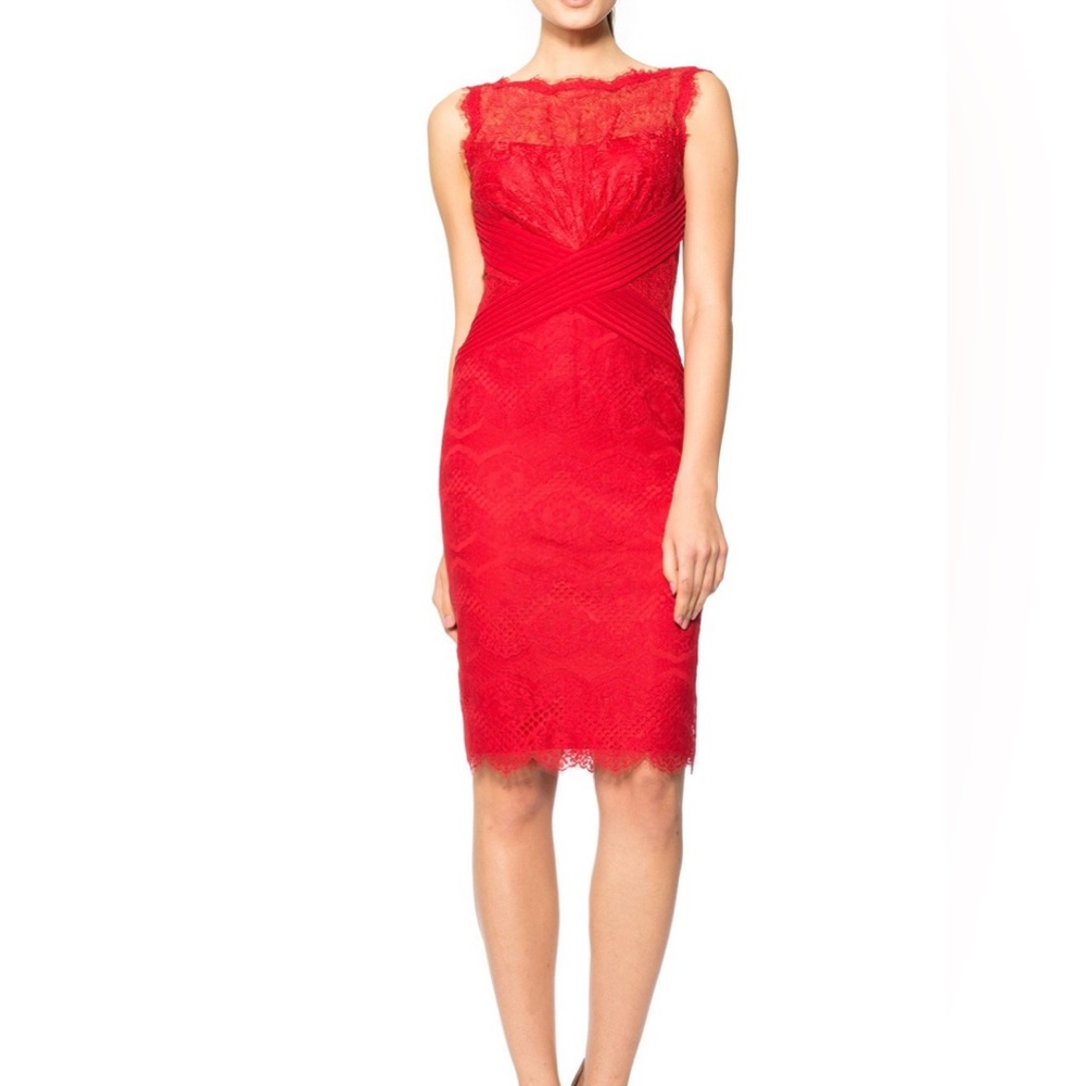 Tadashi Shoji Chantilly Lace Boatneck Sheath